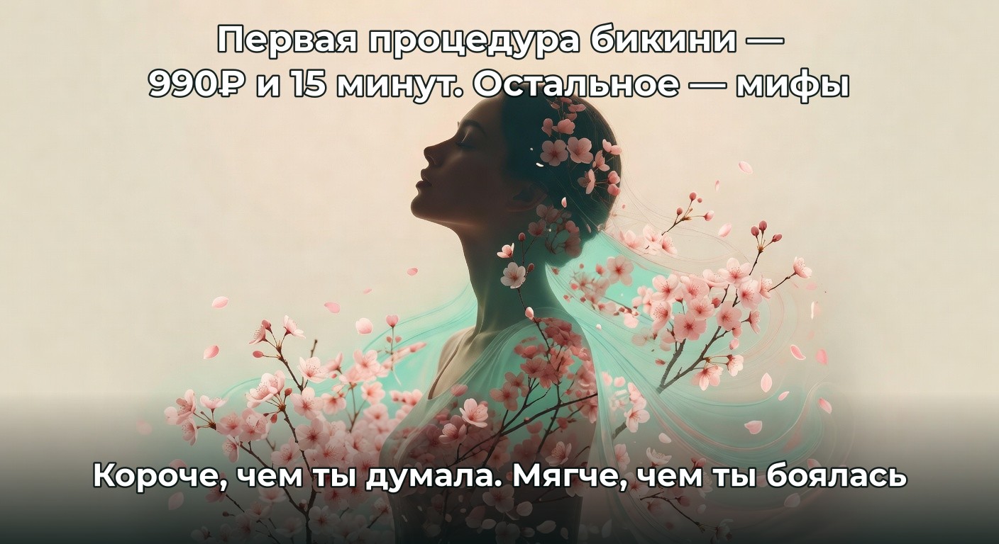 Лазерная эпиляция бикини за 990₽: 15 минут без доплат и сюрпризов